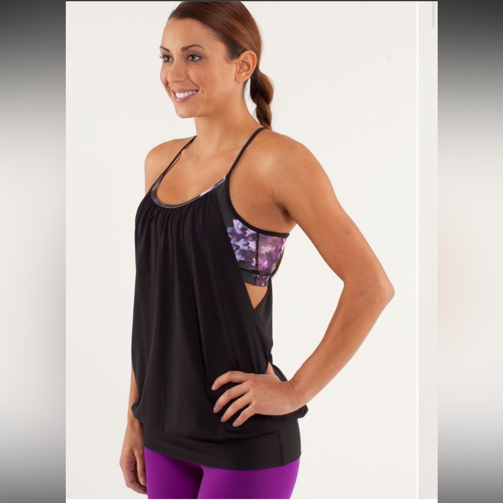 Lululemon No Limits Tank Black / Spring Has Sprung Multi